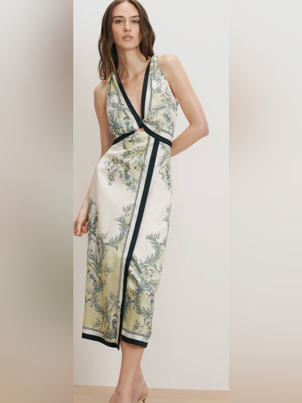 Kaliza Scarf-Print Midi Dress